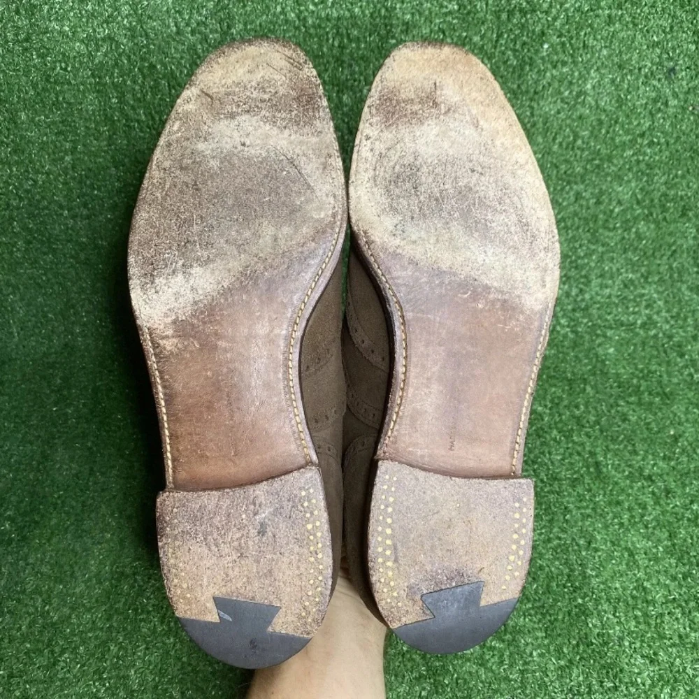 Vintage Carroll & Co Beverly Hills Made‎ In England Brown Suede Mens Size 11.5